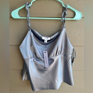 Top shop silk gray tank top
